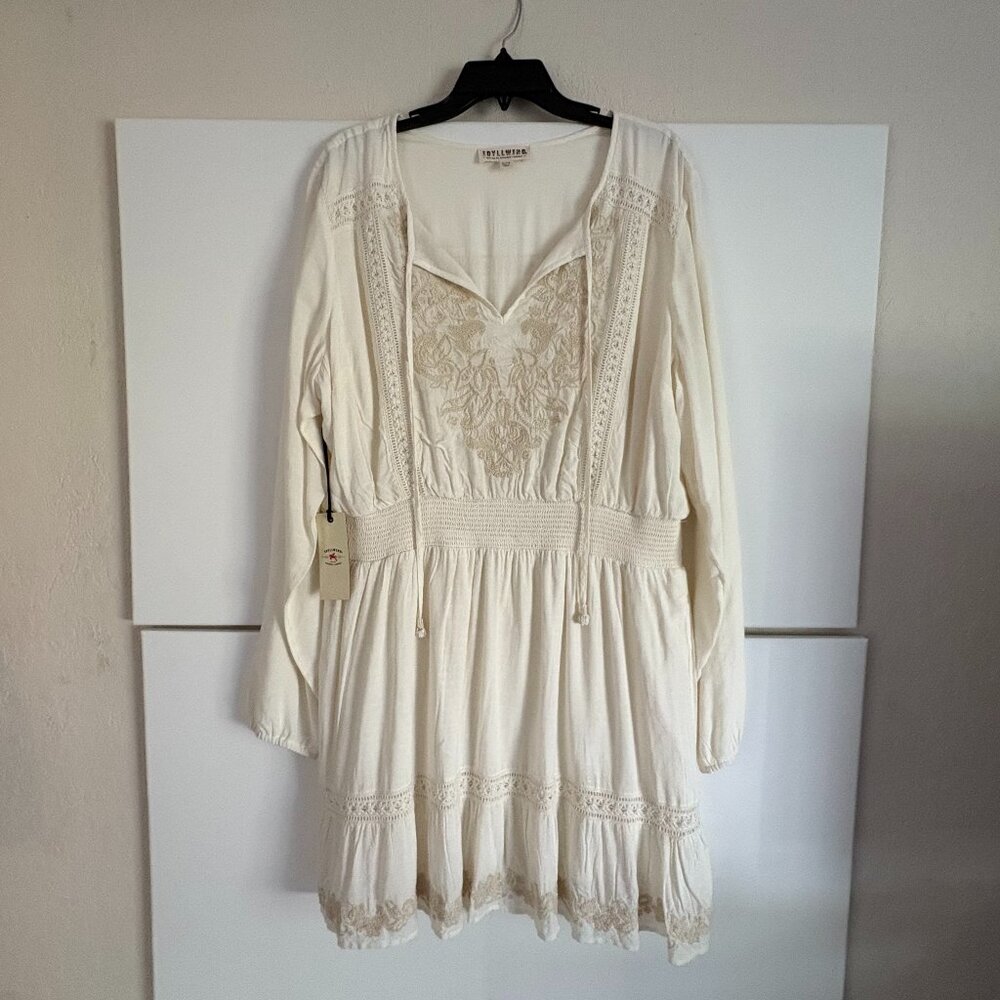 Idyllwind Cream Boho Embroidered Peasant Dress - Picture 2 of 7